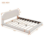 Letto a piattaforma imbottito in pile Teddy Queen Size con tessuto spesso