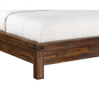 Letto California King Gael a Basso Profilo, Stile Rustico, in Legno di Acacia Marrone