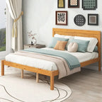 Struttura letto a piattaforma White/Espresso/Quercia con testiera, singolo/matrimoniale/queen, 1-2 persone