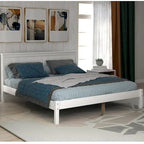 Struttura letto a piattaforma White/Espresso/Quercia con testiera, singolo/matrimoniale/queen, 1-2 persone