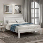 Struttura letto a piattaforma White/Espresso/Quercia con testiera, singolo/matrimoniale/queen, 1-2 persone