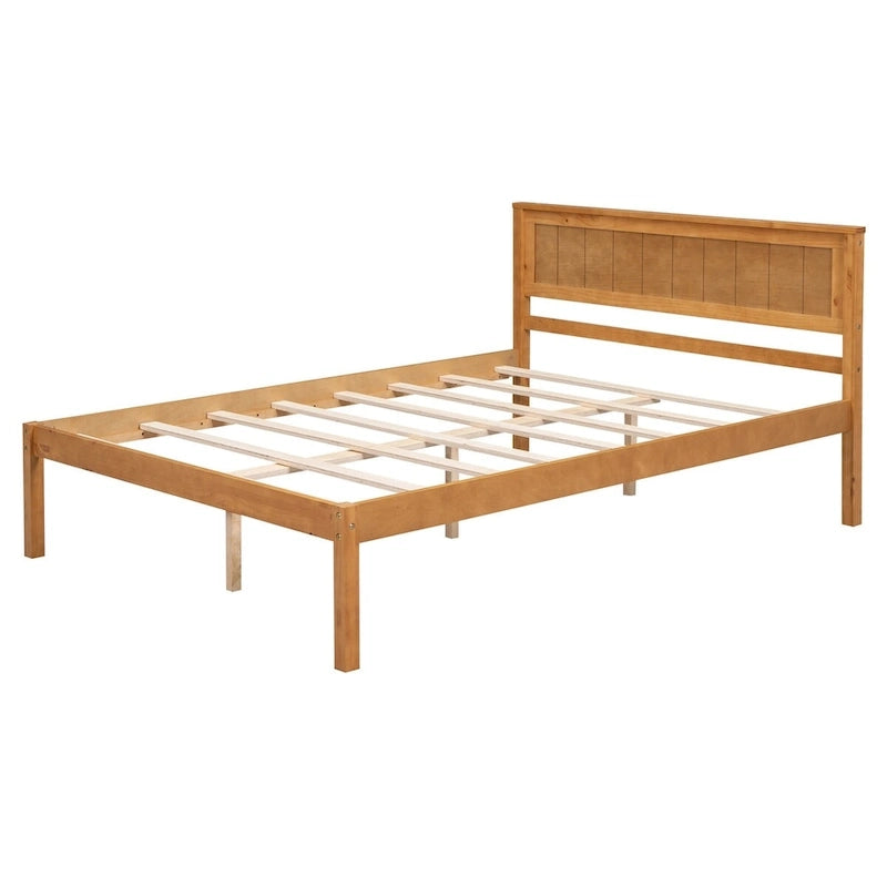 Struttura letto a piattaforma White/Espresso/Quercia con testiera, singolo/matrimoniale/queen, 1-2 persone