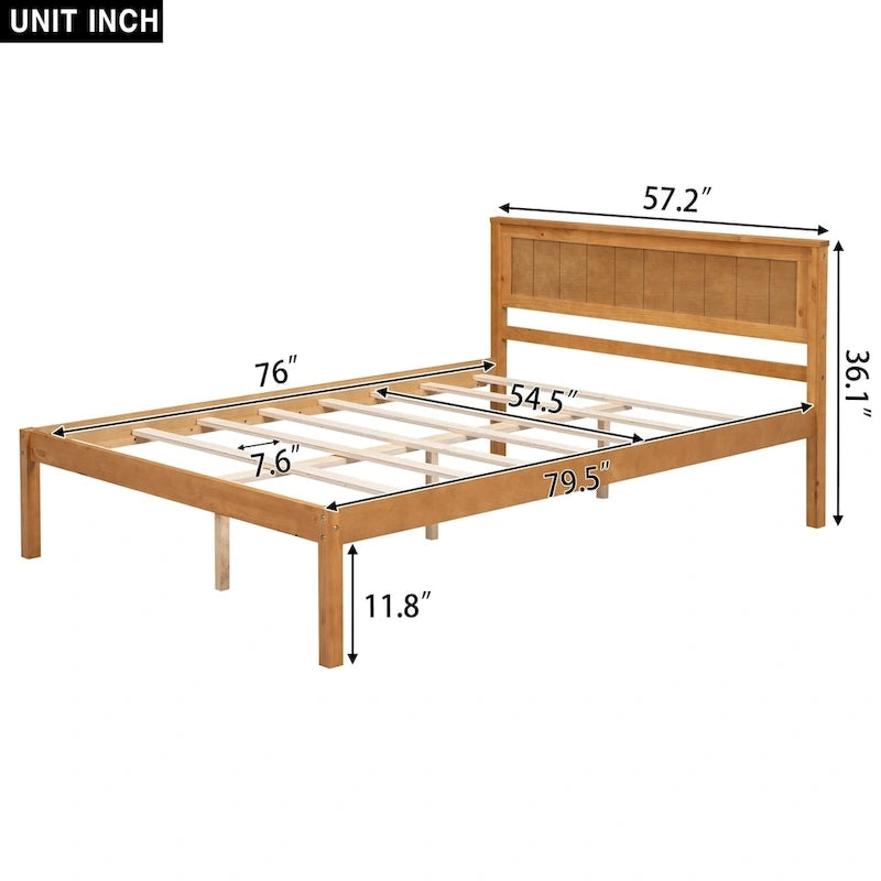 Struttura letto a piattaforma White/Espresso/Quercia con testiera, singolo/matrimoniale/queen, 1-2 persone