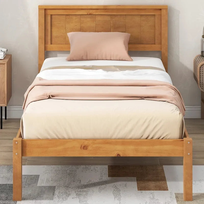 Struttura letto a piattaforma White/Espresso/Quercia con testiera, singolo/matrimoniale/queen, 1-2 persone