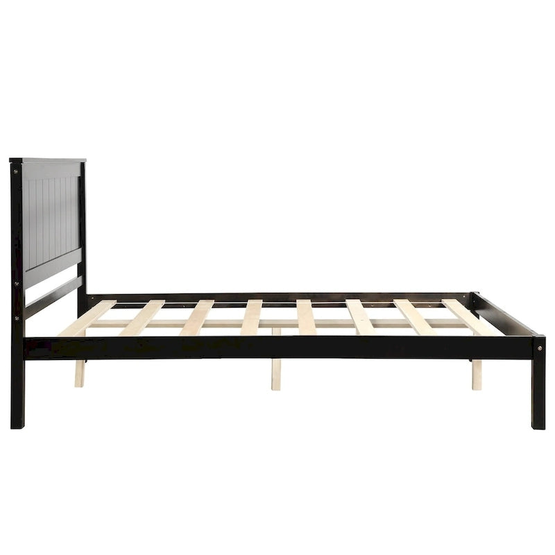 Struttura letto a piattaforma White/Espresso/Quercia con testiera, singolo/matrimoniale/queen, 1-2 persone