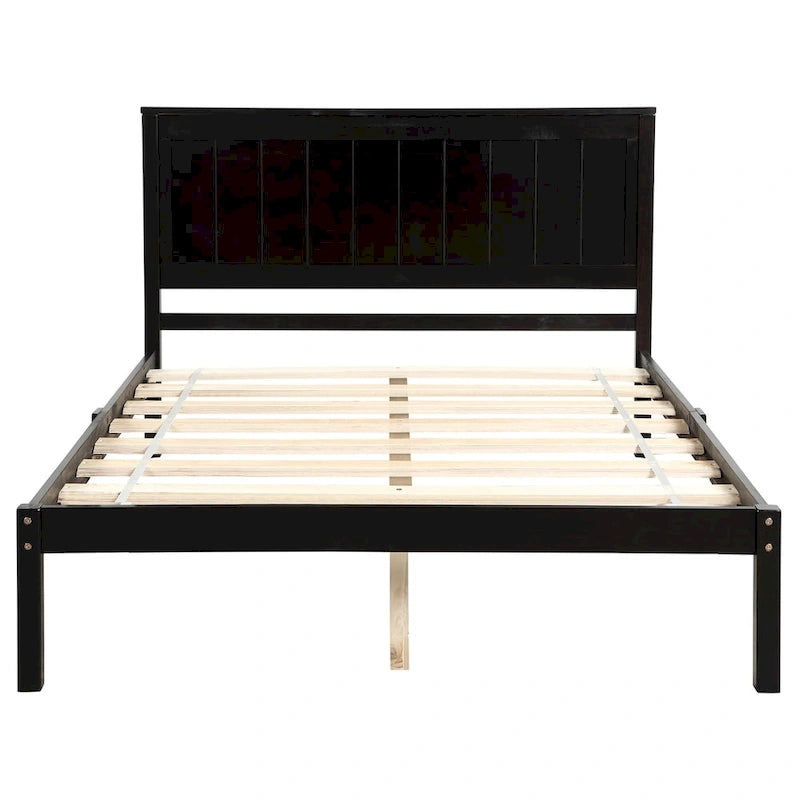 Struttura letto a piattaforma White/Espresso/Quercia con testiera, singolo/matrimoniale/queen, 1-2 persone