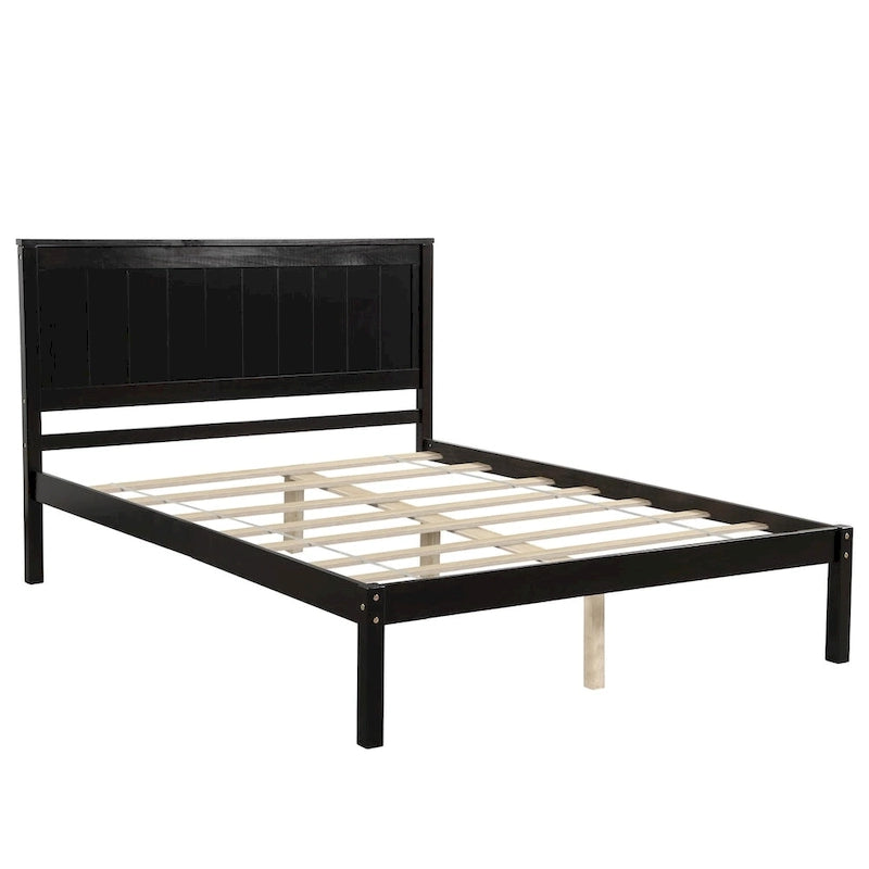Struttura letto a piattaforma White/Espresso/Quercia con testiera, singolo/matrimoniale/queen, 1-2 persone