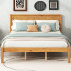 Struttura letto a piattaforma White/Espresso/Quercia con testiera, singolo/matrimoniale/queen, 1-2 persone