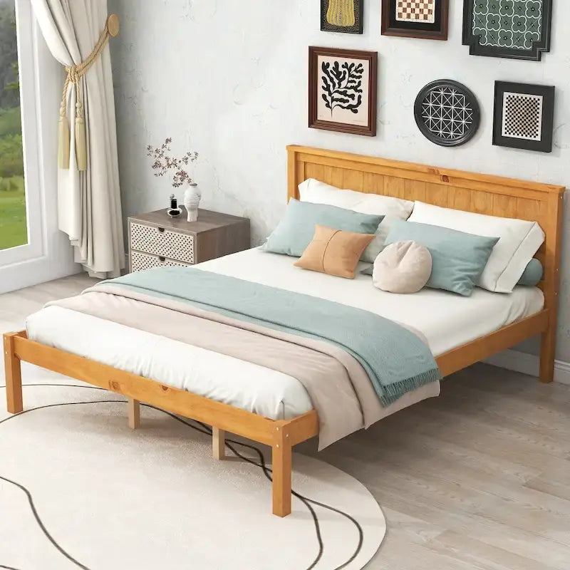 Struttura letto a piattaforma White/Espresso/Quercia con testiera, singolo/matrimoniale/queen, 1-2 persone