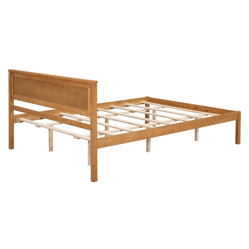 Struttura letto a piattaforma White/Espresso/Quercia con testiera, singolo/matrimoniale/queen, 1-2 persone