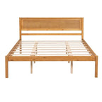Struttura letto a piattaforma White/Espresso/Quercia con testiera, singolo/matrimoniale/queen, 1-2 persone