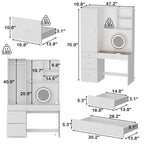 Guardaroba bianco e set toeletta, 1 persona