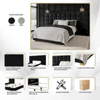 Camera da letto Silver Grey / Black Velvet per 2 – Queen & King