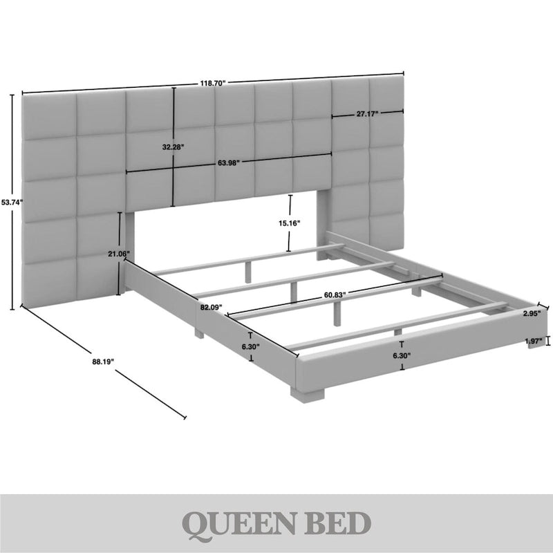 Camera da letto Silver Grey / Black Velvet per 2 – Queen & King
