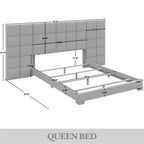 Camera da letto Silver Grey / Black Velvet per 2 – Queen & King
