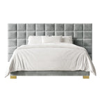 Camera da letto Silver Grey / Black Velvet per 2 – Queen & King