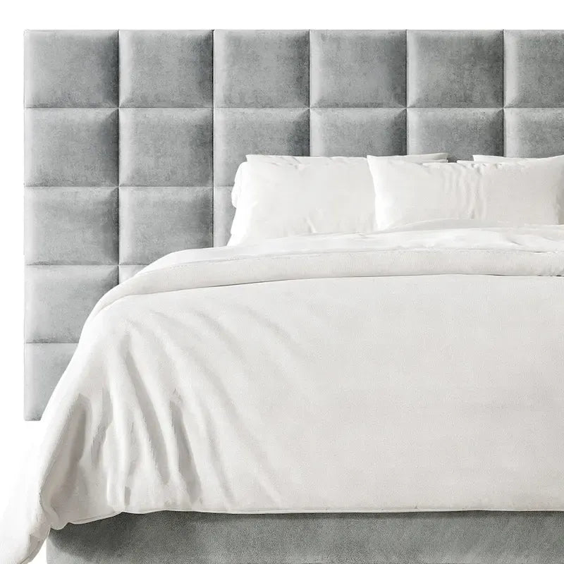 Camera da letto Silver Grey / Black Velvet per 2 – Queen & King