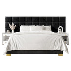 Camera da letto Silver Grey / Black Velvet per 2 – Queen & King