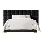 Camera da letto Silver Grey / Black Velvet per 2 – Queen & King