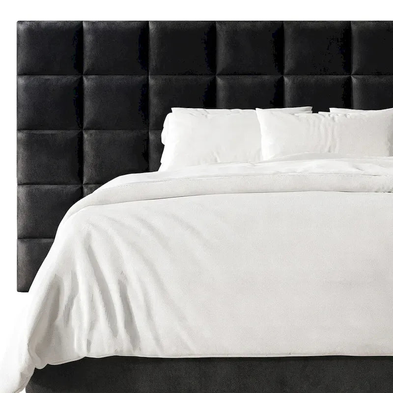 Camera da letto Silver Grey / Black Velvet per 2 – Queen & King