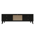 Mobile TV nero Mid-Century, 4 cassetti, adatto per TV fino a 60"