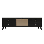 Mobile TV nero Mid-Century, 4 cassetti, adatto per TV fino a 60"