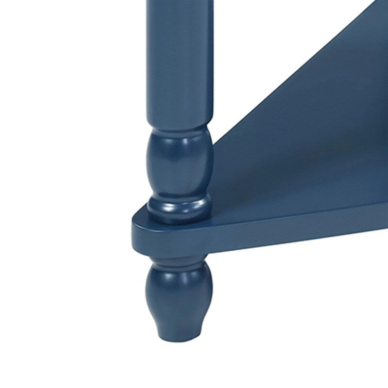 Tavolino angolare a 3 ripiani triangolare, singolo, espresso/bianco