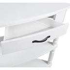 Tavolino angolare a 3 ripiani triangolare, singolo, espresso/bianco