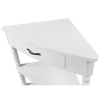 Tavolino angolare a 3 ripiani triangolare, singolo, espresso/bianco