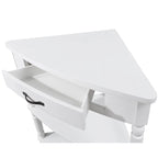 Tavolino angolare a 3 ripiani triangolare, singolo, espresso/bianco