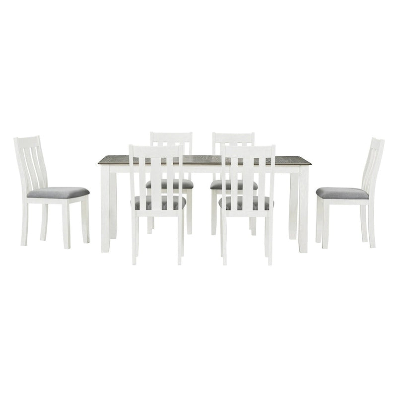 Set tavolo da pranzo allungabile antico marrone per 7