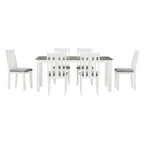 Set tavolo da pranzo allungabile antico marrone per 7