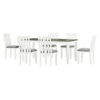 Set tavolo da pranzo allungabile antico marrone per 7
