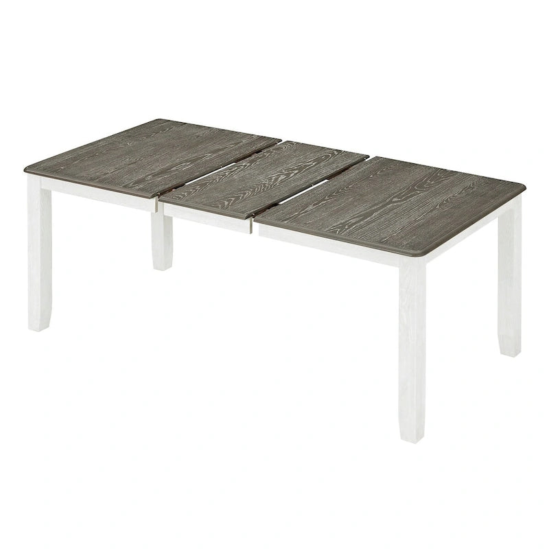Set tavolo da pranzo allungabile antico marrone per 7