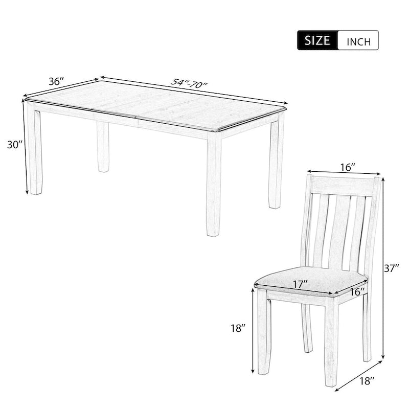 Set tavolo da pranzo allungabile antico marrone per 7