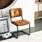 Sedia da pranzo in pelle PU con gambe in metallo, grigio chiaro/marrone, set da 2 o 4