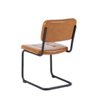 Sedia da pranzo in pelle PU con gambe in metallo, grigio chiaro/marrone, set da 2 o 4