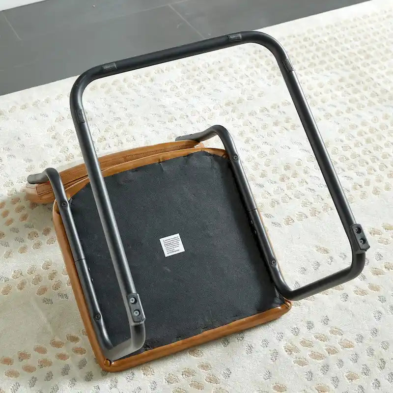 Sedia da pranzo in pelle PU con gambe in metallo, grigio chiaro/marrone, set da 2 o 4