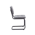 Sedia da pranzo in pelle PU con gambe in metallo, grigio chiaro/marrone, set da 2 o 4