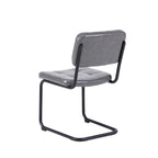 Sedia da pranzo in pelle PU con gambe in metallo, grigio chiaro/marrone, set da 2 o 4