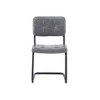 Sedia da pranzo in pelle PU con gambe in metallo, grigio chiaro/marrone, set da 2 o 4