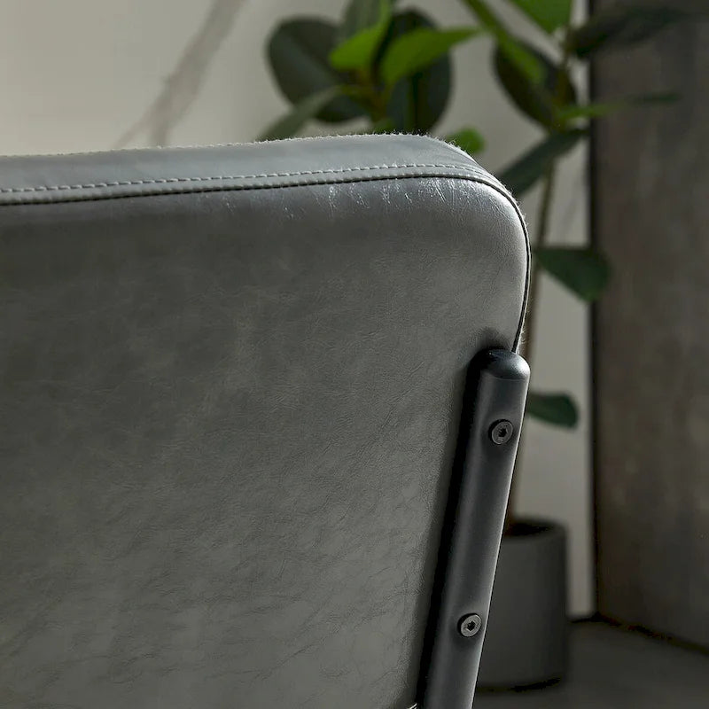 Sedia da pranzo in pelle PU con gambe in metallo, grigio chiaro/marrone, set da 2 o 4