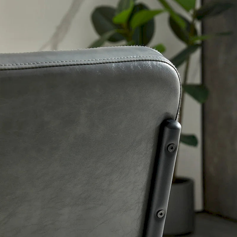 Sedia da pranzo in pelle PU con gambe in metallo, grigio chiaro/marrone, set da 2 o 4