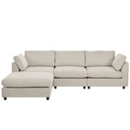 Divano componibile trasformabile imbottito, divano a L con chaise longue reversibile per soggiorno