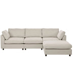 Divano componibile trasformabile imbottito, divano a L con chaise longue reversibile per soggiorno