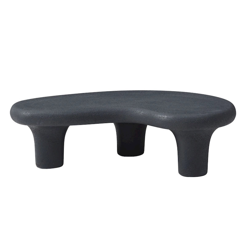 47.24 Fiberglass Cloud Coffee Table Vintage Table with 3 Support Legs, Irregular Center Table, No Need Assembly