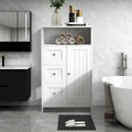 Mobiletto per bagno autoportante con finitura in legno bianco da 60 cm