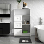 Mobiletto per bagno autoportante con finitura in legno bianco da 60 cm