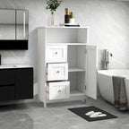 Mobiletto per bagno autoportante con finitura in legno bianco da 60 cm