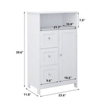Mobiletto per bagno autoportante con finitura in legno bianco da 60 cm